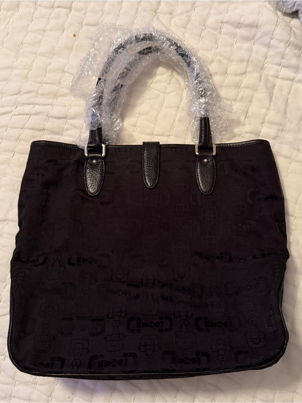 Authentic Gucci Jackie Horesbit Pattern Black Tote